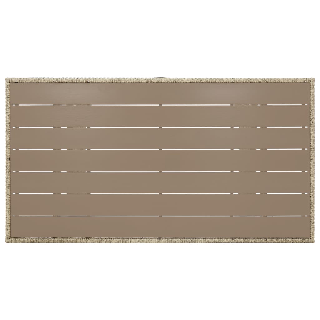 Gartentisch Grau 120x70x66 cm Poly Rattan